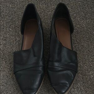 Black Leather Slip-On Loafers